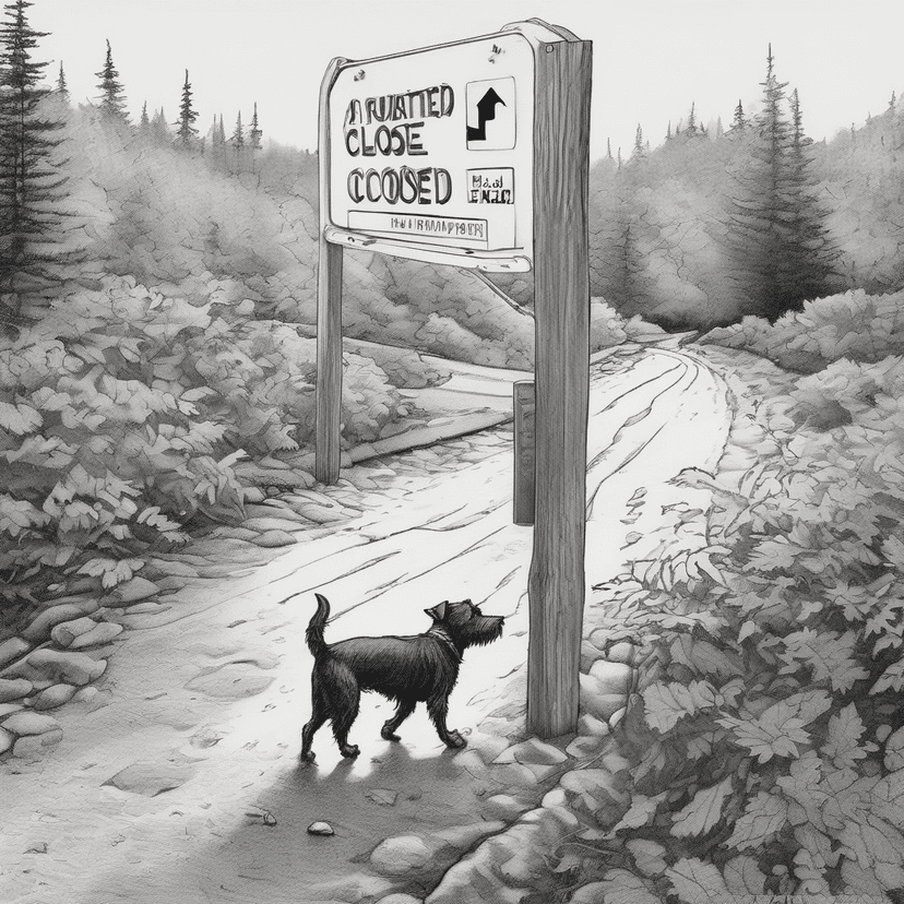 The terrier knows the path's still open.