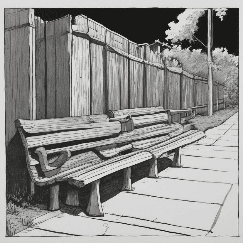 This bench faces a fence that never moved.